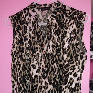 Animal print tank blouse